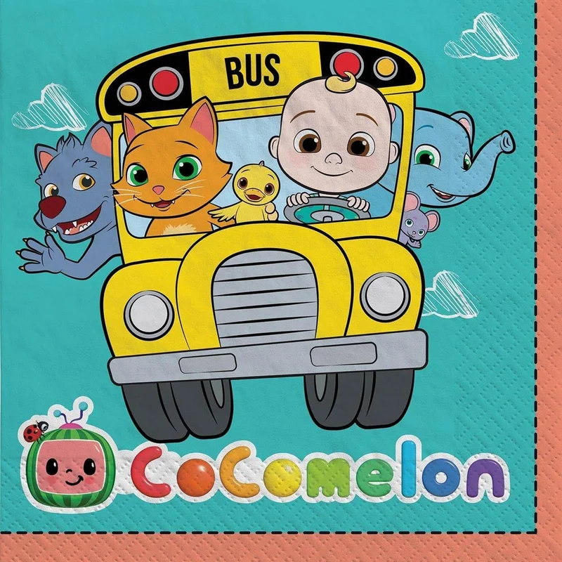 CocoMelon Lunch Napkins, 16 Count