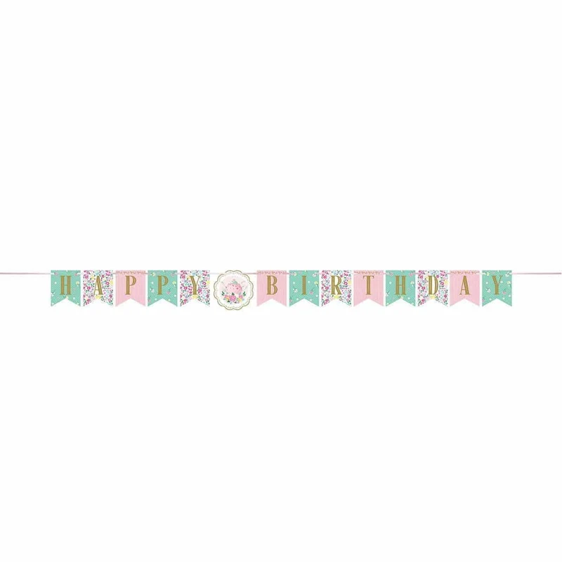 Floral Tea Party Jointed Banner, 65 in