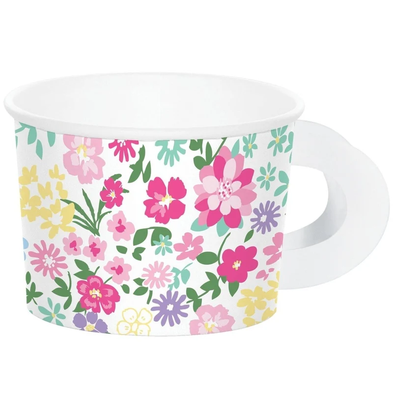 Floral Tea Party Favour Cup, Paper, 6 Count