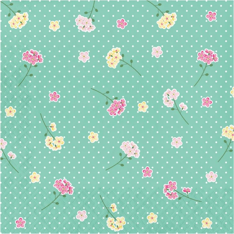 Floral Tea Party Lunch Napkins, 2-sided, 16 Count