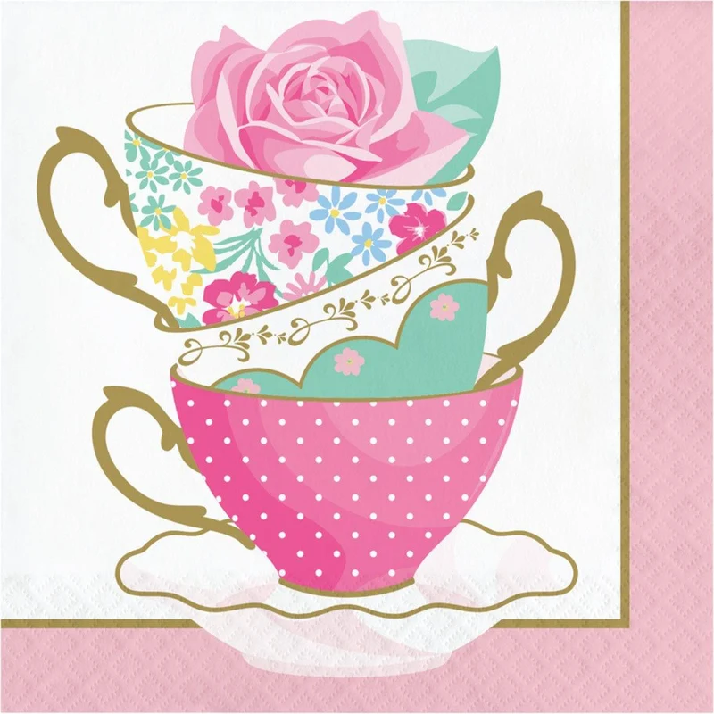 Floral Tea Party Lunch Napkins, 16 Count