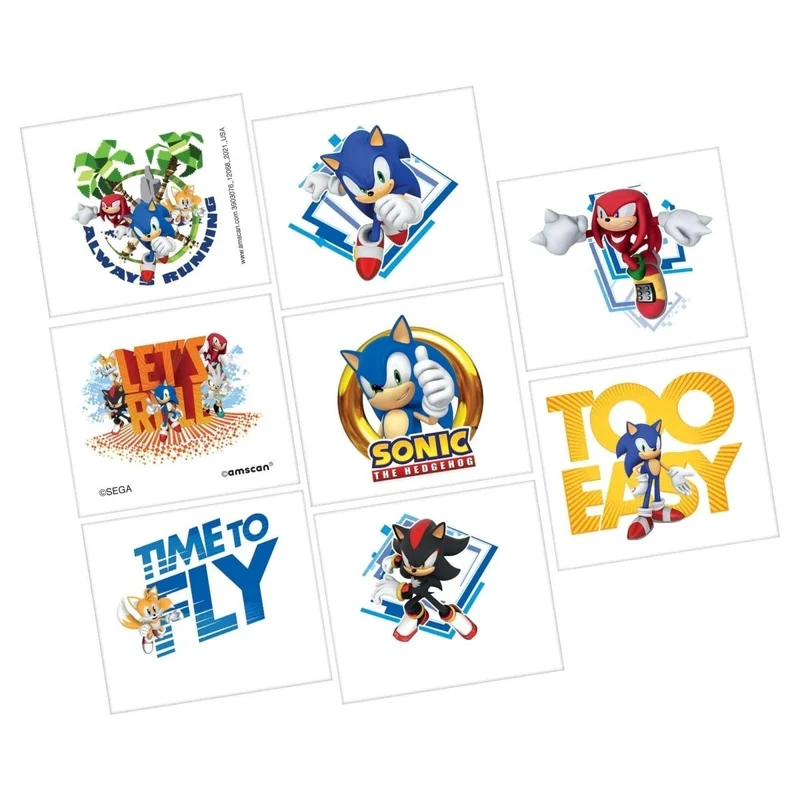 Sonic the Hedgehog Tattoos, 8 Count