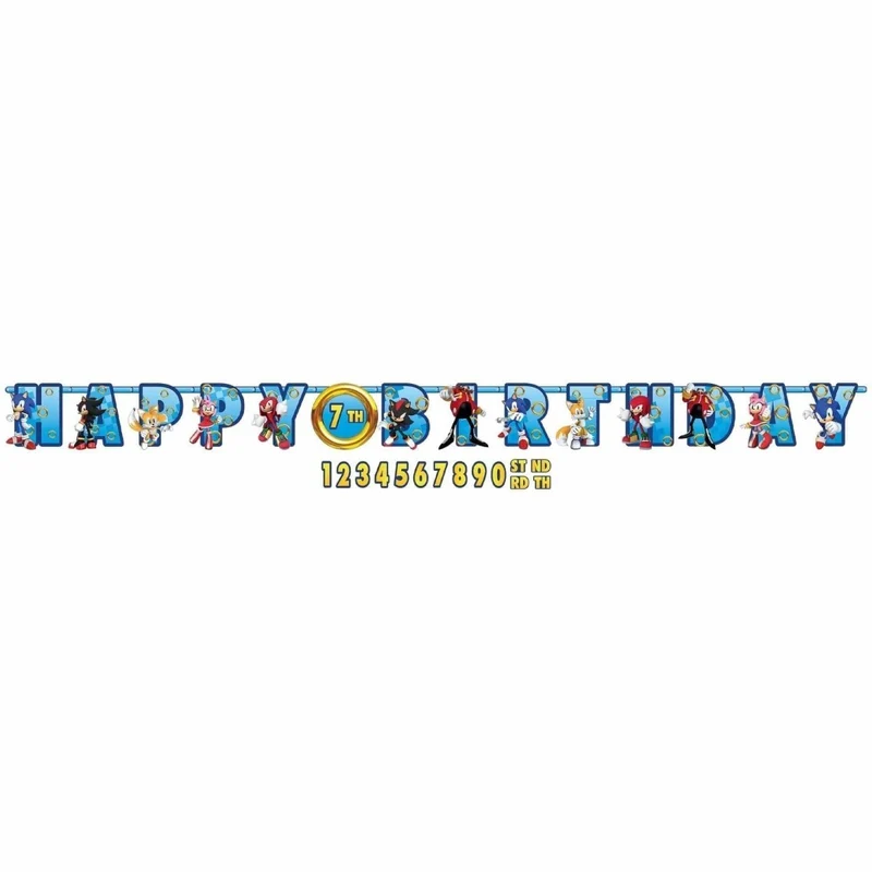 Sonic the Hedgehog Happy Birthday Banner, 120 in