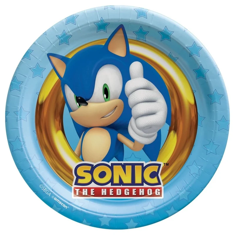 Sonic the Hedgehog Dessert Paper Plates, 7 in, 8 Count