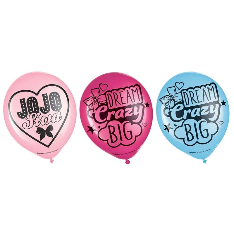 JoJo Siwa Latex Balloons, 12 in, 6 Count