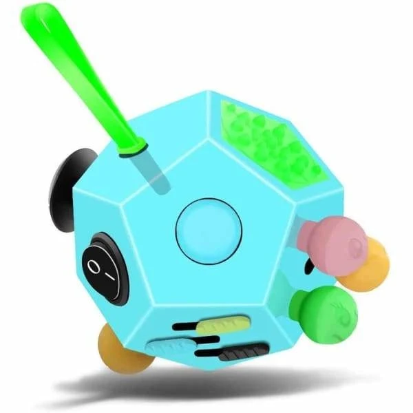 Fidget Cube 12 Faces Bleu