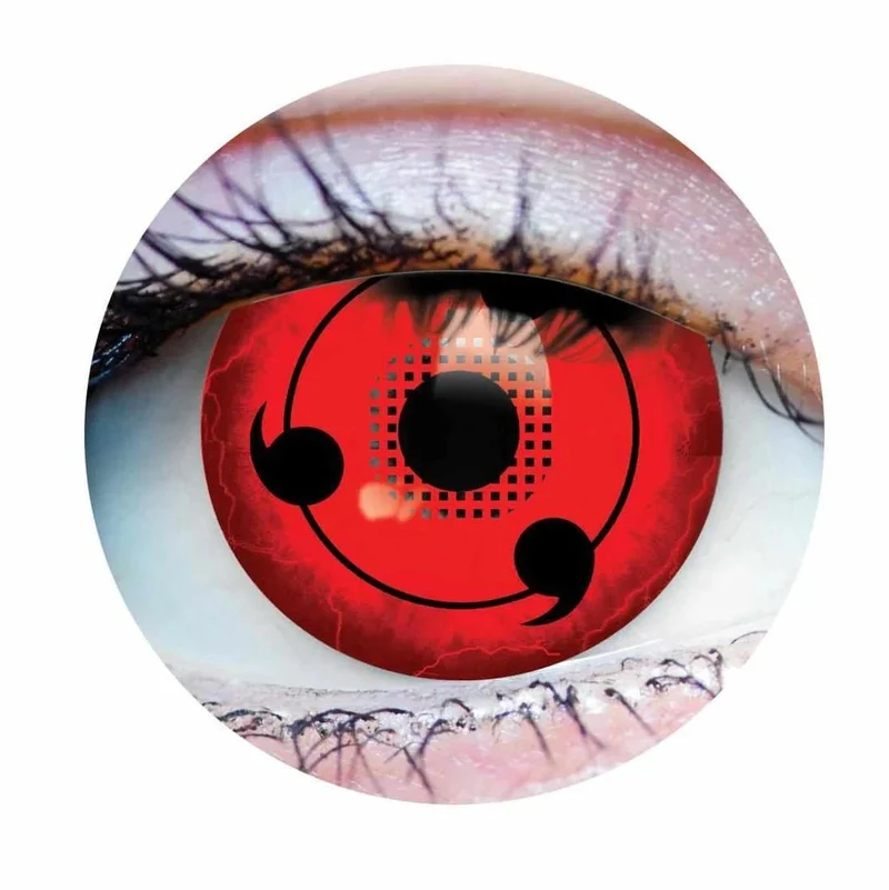 PRIMAL® Sharingan - Red Cosplay Coloured Contact Lenses, 3 Month Usage