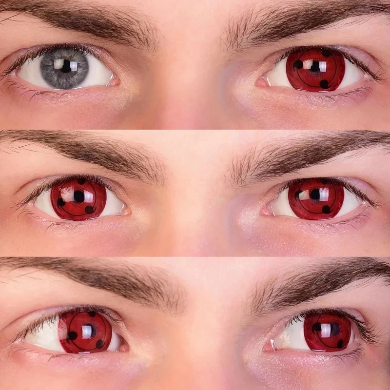 PRIMAL® Sharingan - Red Cosplay Coloured Contact Lenses, 3 Month Usage