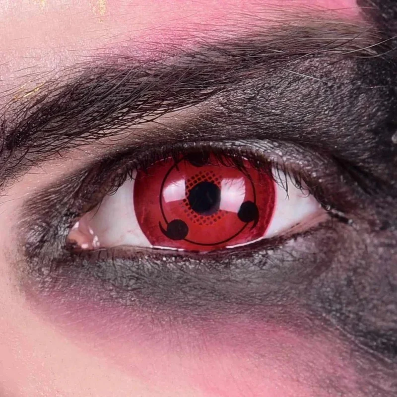 PRIMAL® Sharingan - Red Cosplay Coloured Contact Lenses, 3 Month Usage