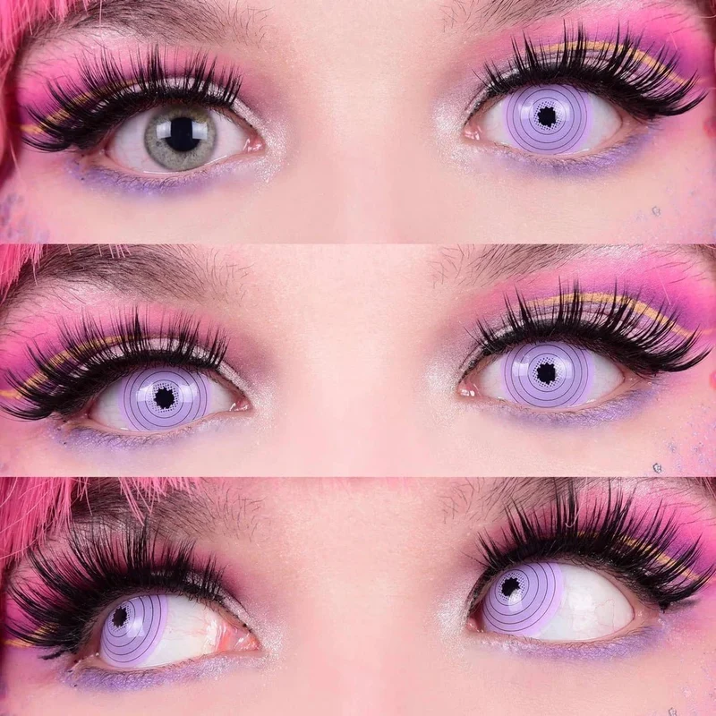 PRIMAL® Rinnegan Haze - Purple Naruto Cosplay Coloured Contact Lenses, 3 Month Usage
