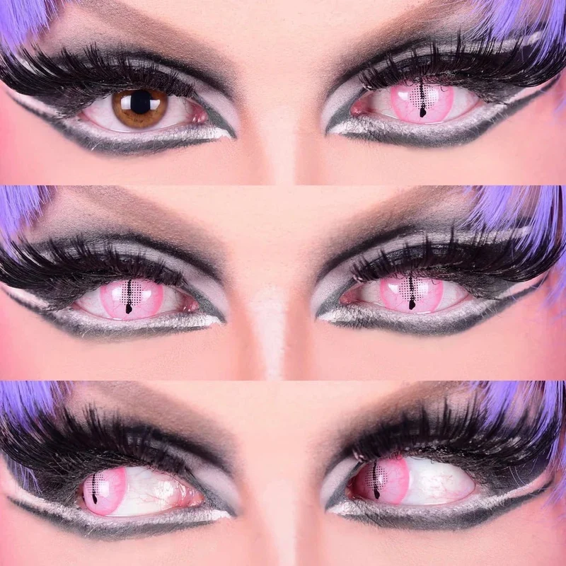 PRIMAL® Demon Slayer - Pink Cosplay Coloured Contact Lenses, 3 months usage