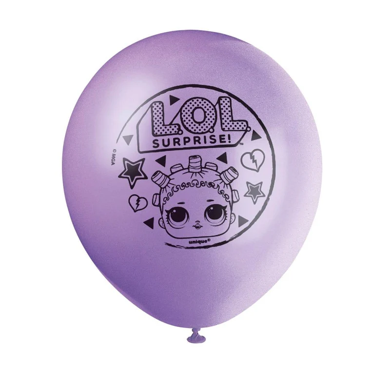 LOL Surprise Latex Balloon, 12 Inches, 8 Count