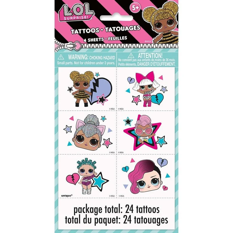 LOL Surprise Tattoo Sheets, 4 Count