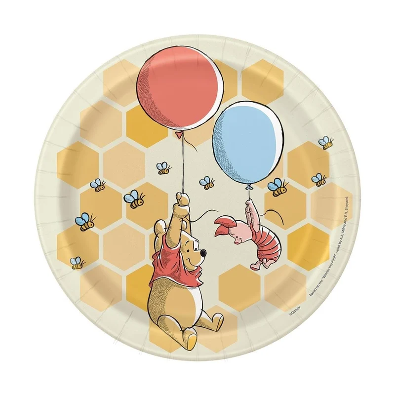 Winnie the Pooh Dessert Paper Plates, 7 in, 8 Count