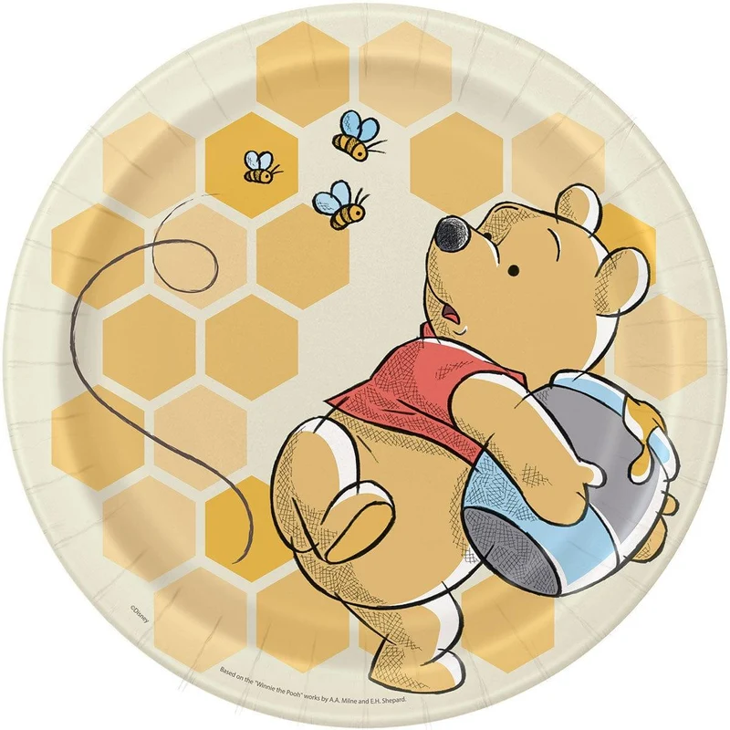 Winnie the Pooh Lunch Paper Plates, 9 in, 8 Count