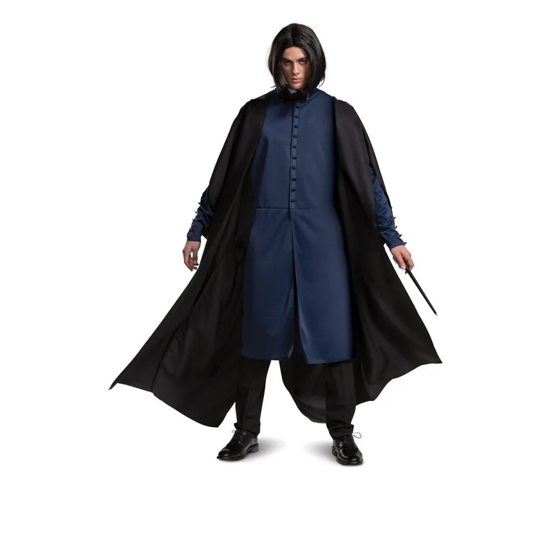 Severus Snape Deluxe Costume for Adults, Harry Potter, Black Robe and Blue Jacket