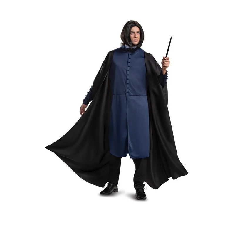 Severus Snape Deluxe Costume for Adults, Harry Potter, Black Robe and Blue Jacket