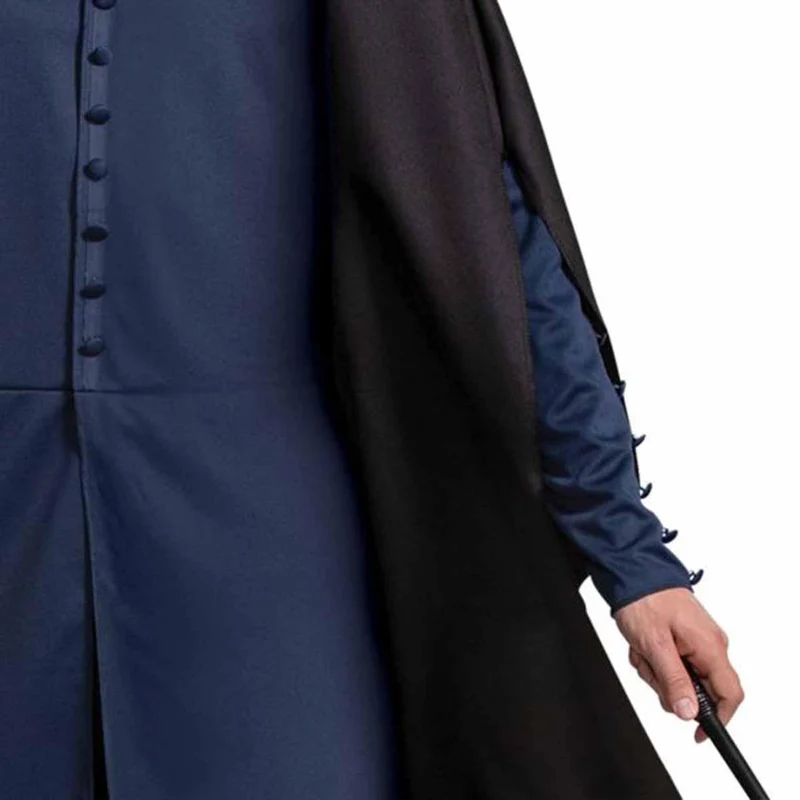 Severus Snape Deluxe Costume for Adults, Harry Potter, Black Robe and Blue Jacket