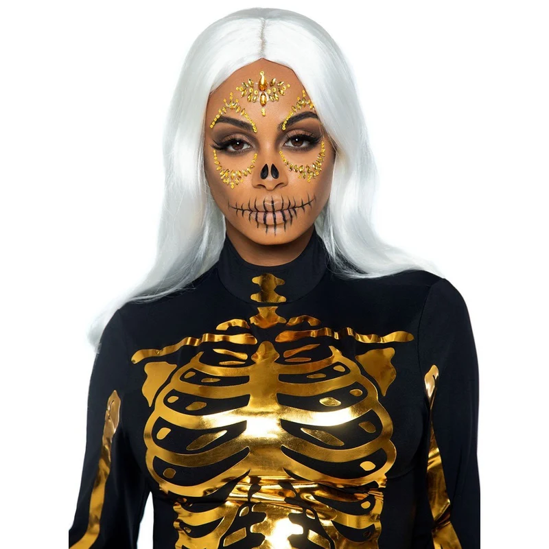 Gold Sugar Skull Adhesive Face Jewels