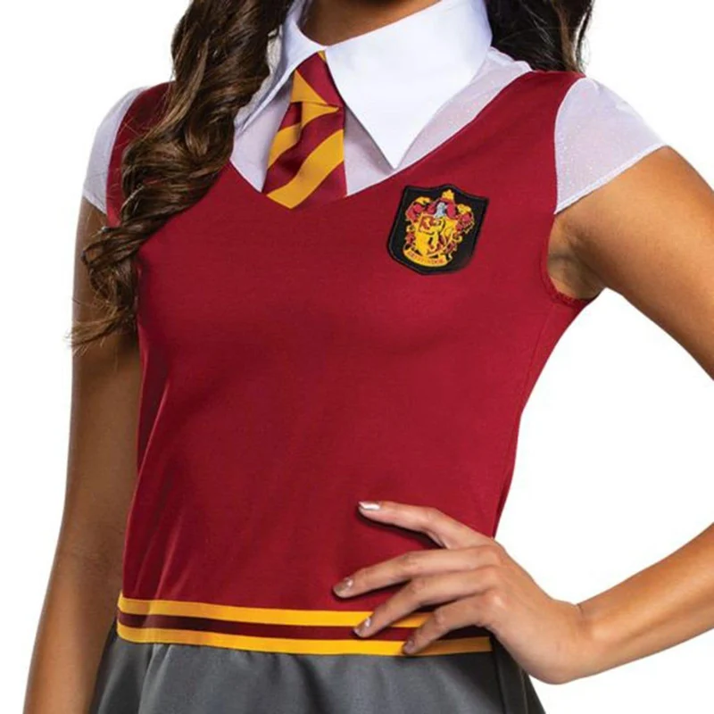 Harry Potter Gryffindor Dress for Adults, Red & Grey Dress with Neck Tie