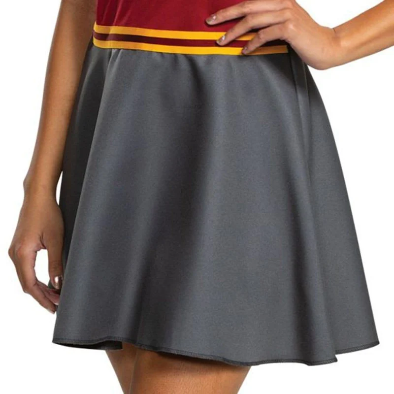 Harry Potter Gryffindor Dress for Adults, Red & Grey Dress with Neck Tie