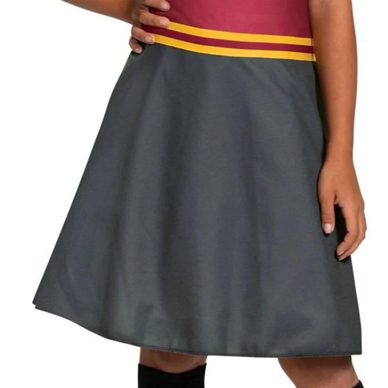 Harry Potter Gryffindor Dress Costume for Kids, Red & Grey Dress and Collar with Neck Tie