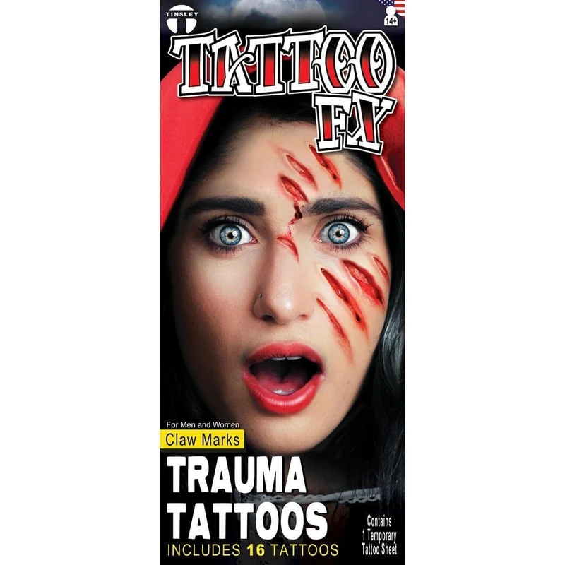 Claw Marks Trauma Temporary Tattoos