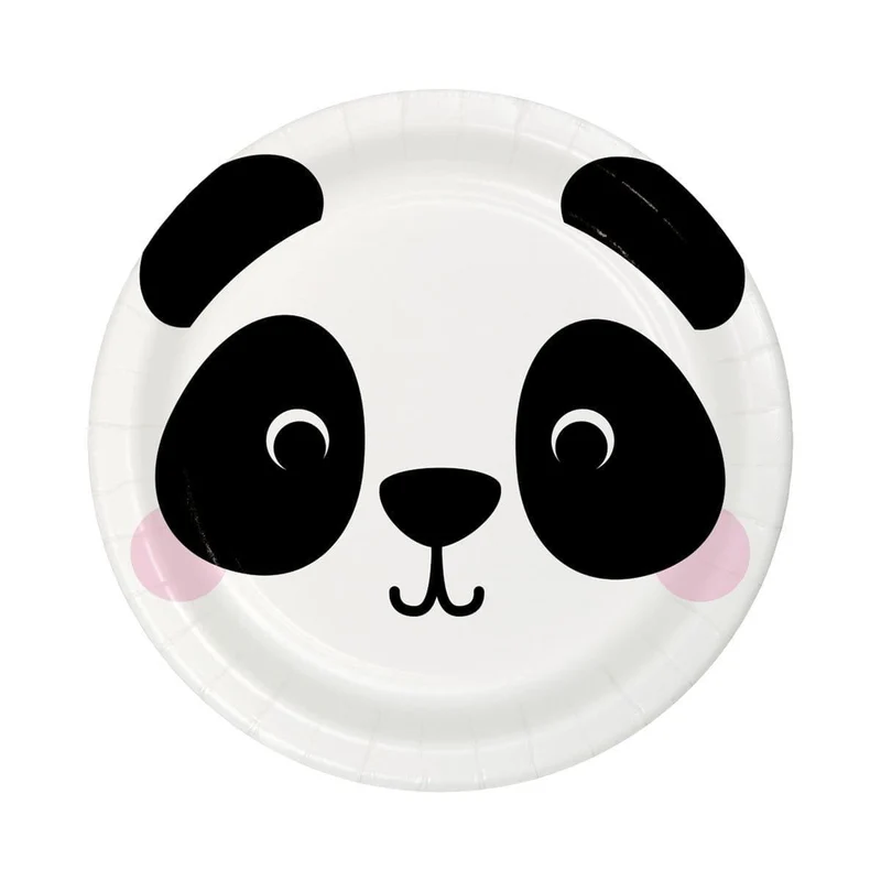 Panda Plates 7 inches, 8 Count