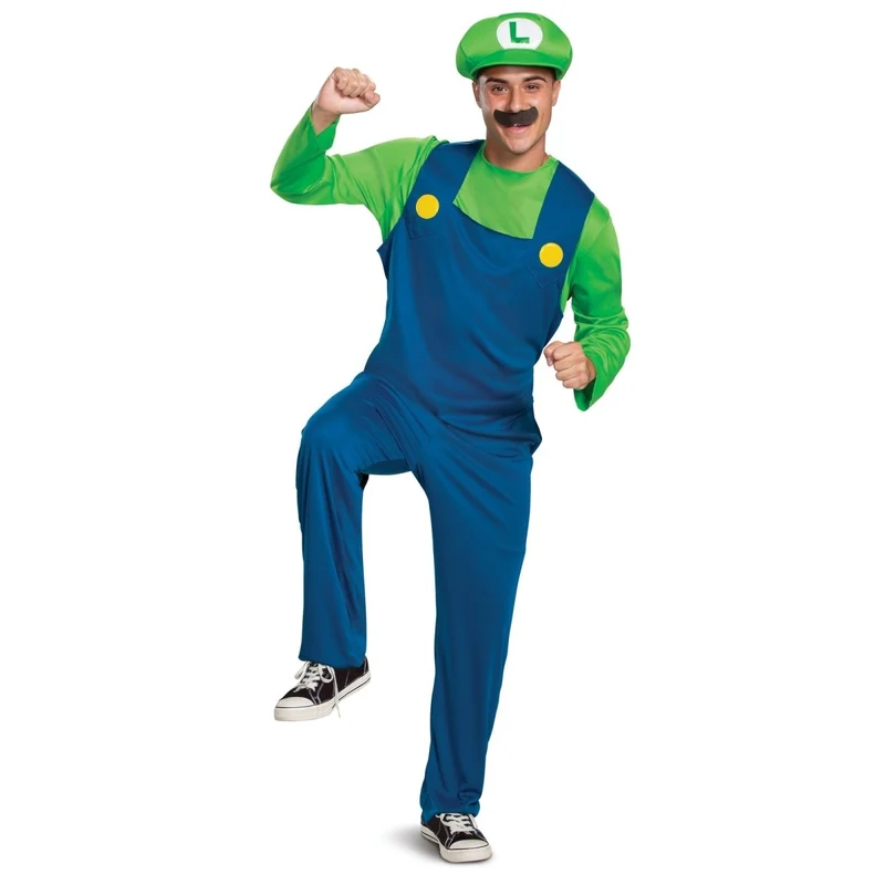 Luigi Classic Costume for Adults, Super Mario Bros.
