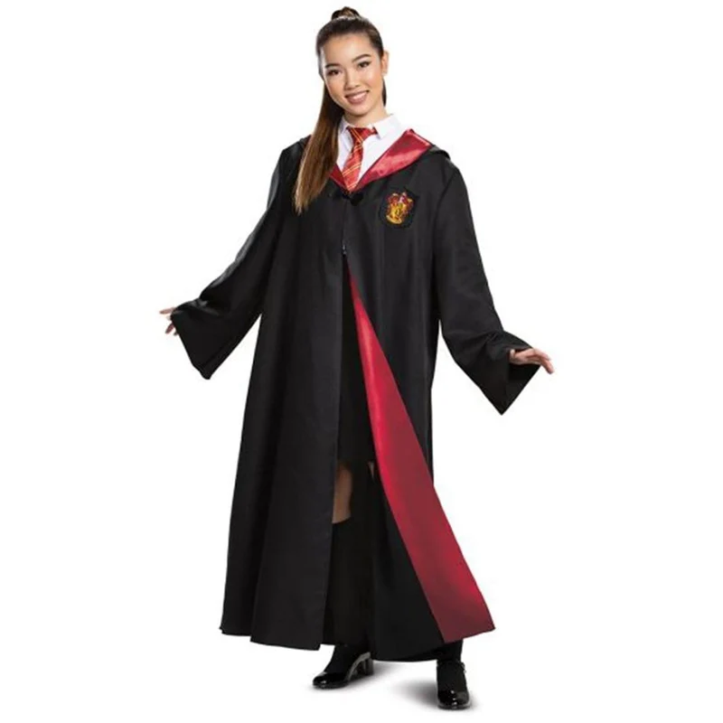 Harry Potter Gryffindor Deluxe Costume for Adults, Black and Red Satin Robe