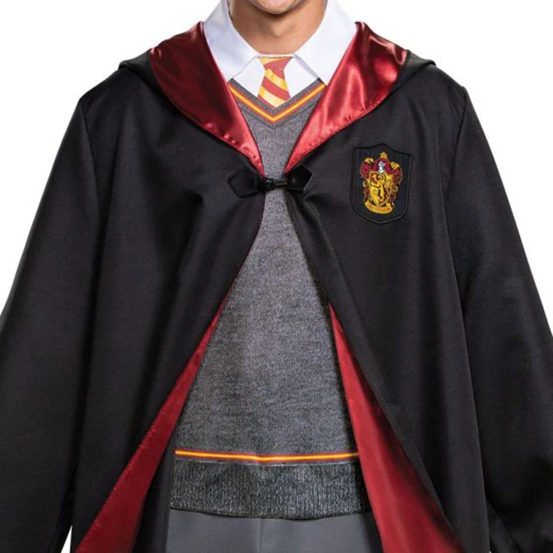 Harry Potter Gryffindor Plus Size Deluxe Robe Costume for Adults, Black and Red Satin Robe