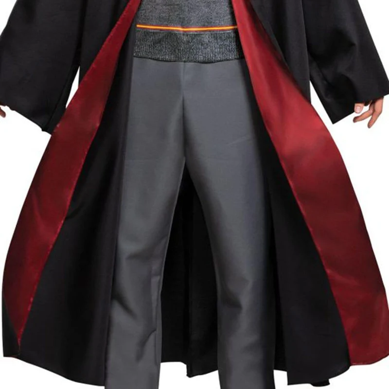 Harry Potter Gryffindor Plus Size Deluxe Robe Costume for Adults, Black and Red Satin Robe