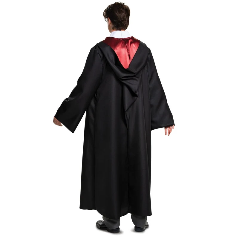 Harry Potter Gryffindor Deluxe Robe Costume for Adults, Black and Red Satin Robe