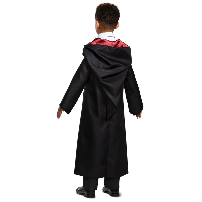Harry Potter Gryffindor Classic Robe Costume for Kids, Black and Red Satin Robe
