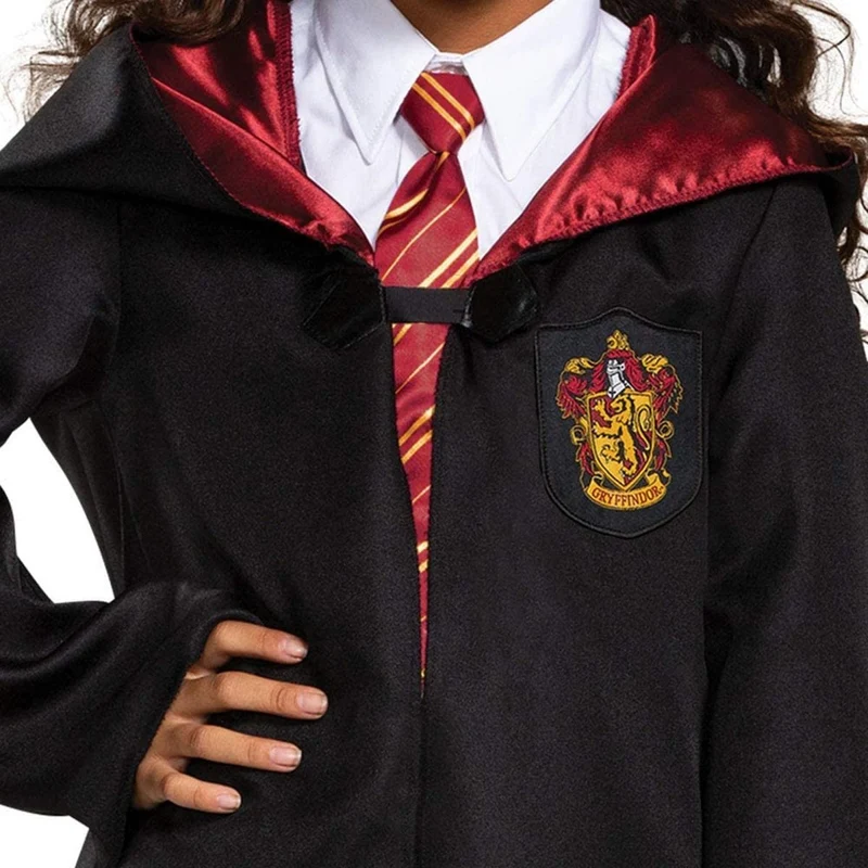 Harry Potter Gryffindor Classic Robe Costume for Kids, Black and Red Satin Robe