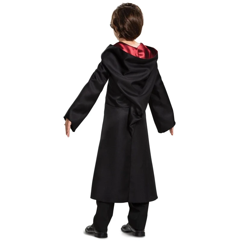 Harry Potter Gryffindor Robe Costume for Kids, Black and Red Satin Robe