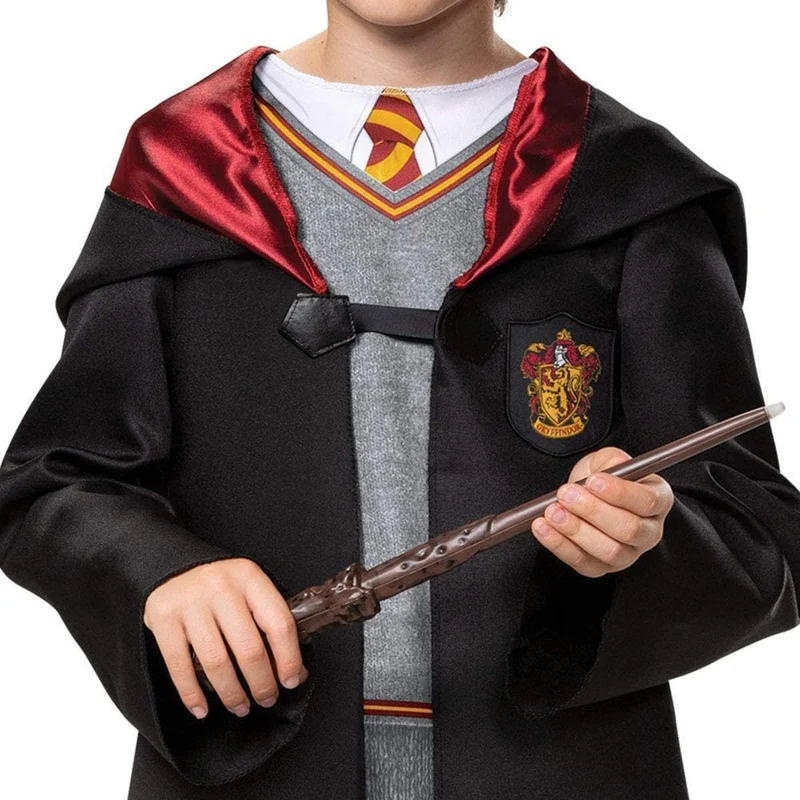 Harry Potter Gryffindor Robe Costume for Kids, Black and Red Satin Robe