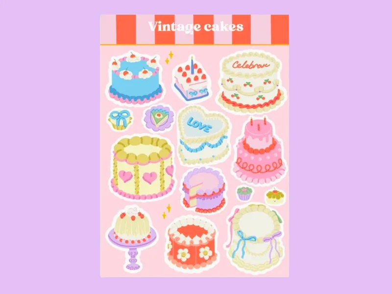 Planche de Stickers Vintage cakes - Only happy Things