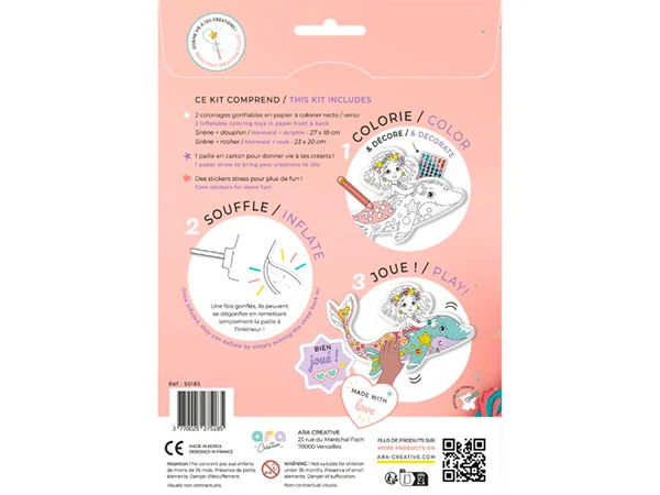 Coloriages gonflables - Sirènes et Strass- Ara Créative