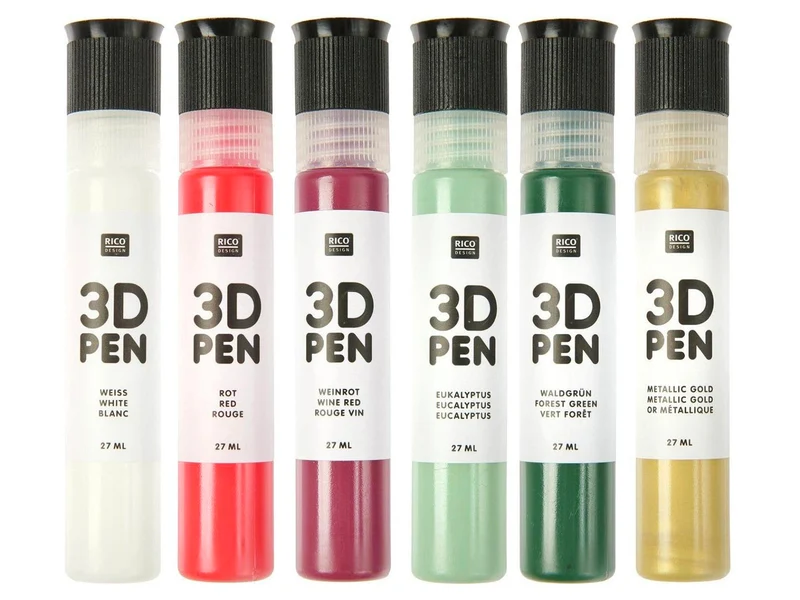 Set de 6 Stylos pour peinture 3D - Noël - Rico Design