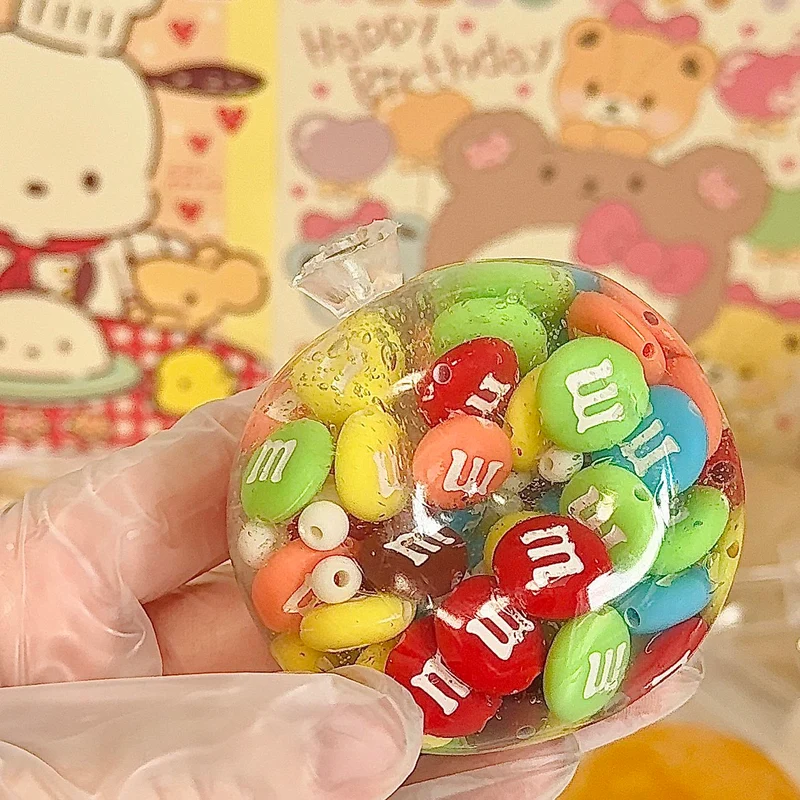 Stress Ball M&M Blocks Filling Squishy Stress Relief Decompression Toy