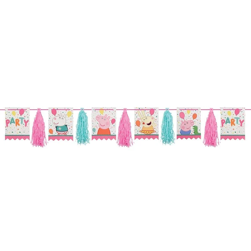 Peppa Pig Confetti Pennant Banner with Tassels