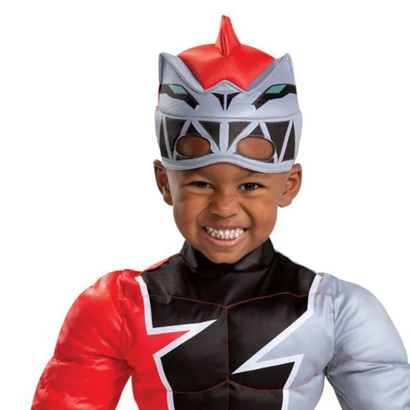 Red Power Rangers Dino Costume with Muscles for Toddlers
