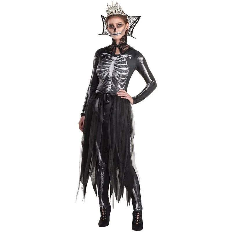 Gothic Skeleton Queen Costume for Adults