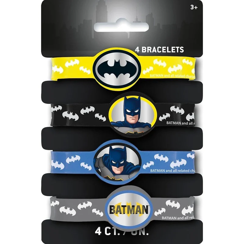 Batman rubber bracelets, 4 count