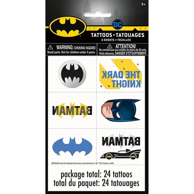 Batman Temporary Tattoos, 24 Count