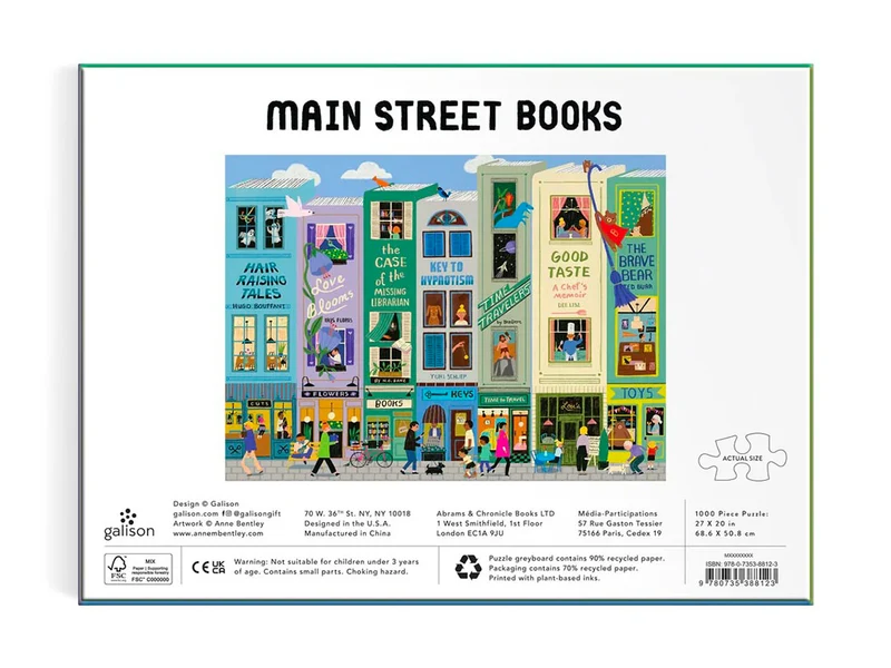 Puzzle Main Street Books 1000 Pièces - Galison