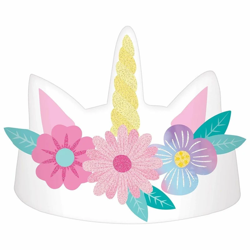 Enchanted Unicorn Paper Crown, 8 Count