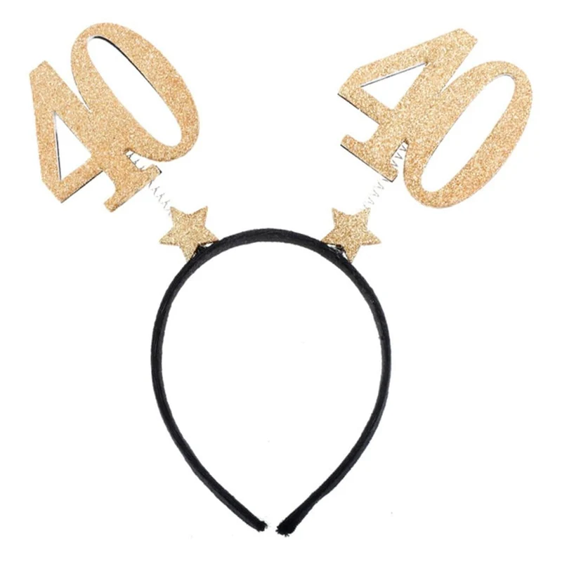 40th Glitter Headband