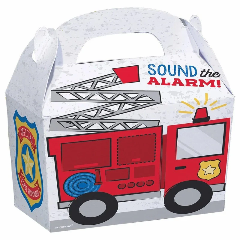 First Responders Birthday Party Treat Boxes, 7.5 x 5.5 x 4 Inches, 8 Count